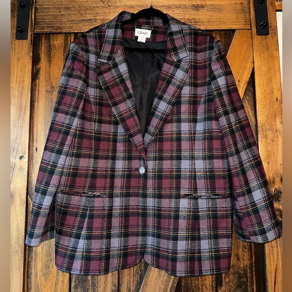 Graff Vintage 100% Wool Blazer Coat